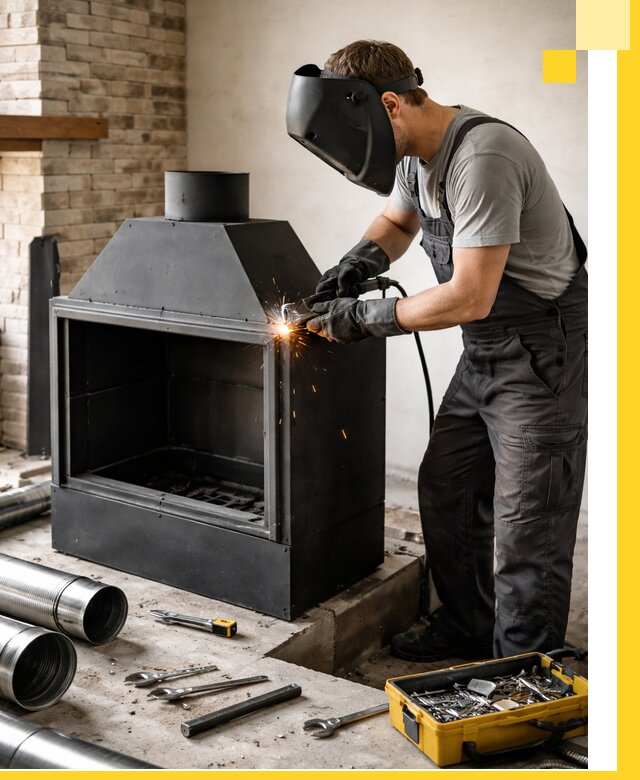 Продажа и установка металлических каминов в Лангепасе под ключ