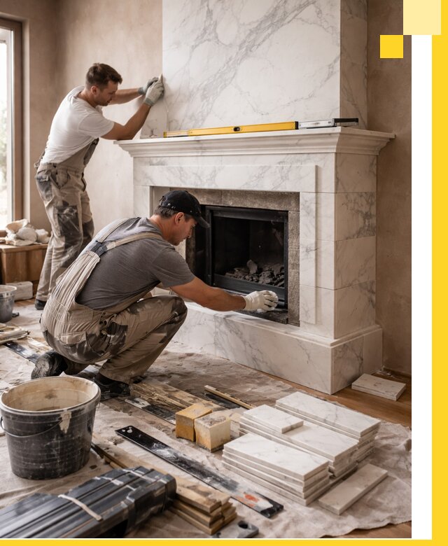 Отделка каминов в Лангепасе качественные облицовочные работы