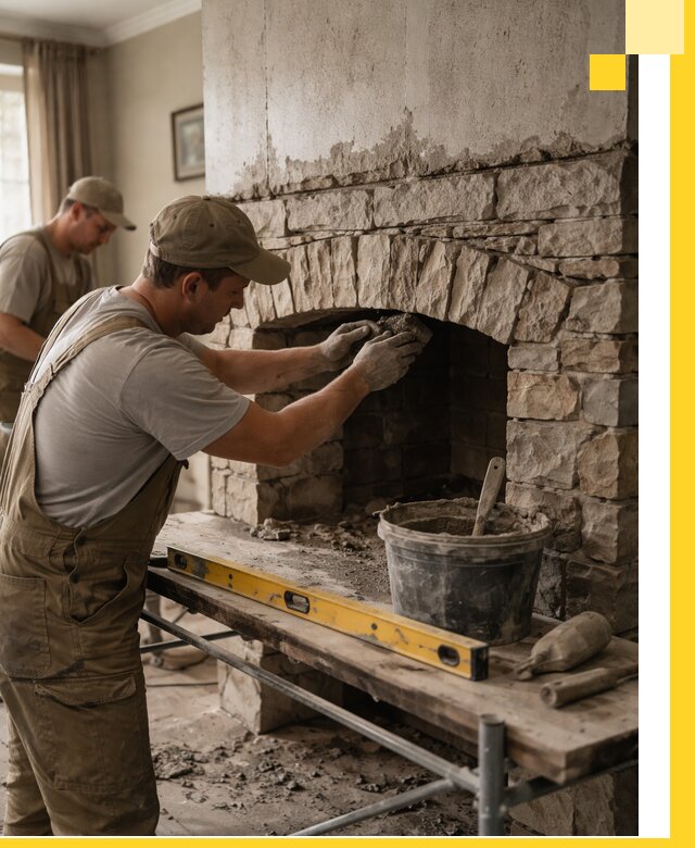 Изготовление каминов под ключ в Лангепасе, монтаж и отделка