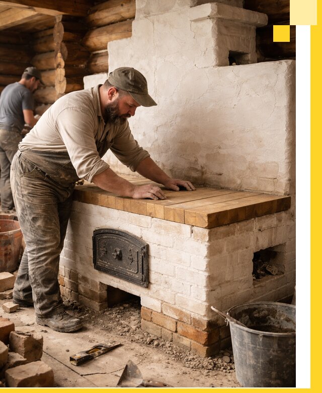 Проектирование и установка русской печи с лежанкой в Лангепасе