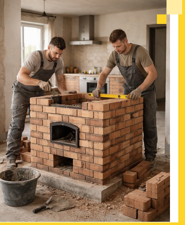 Установка и монтаж печей в частном доме в Лангепасе под ключ