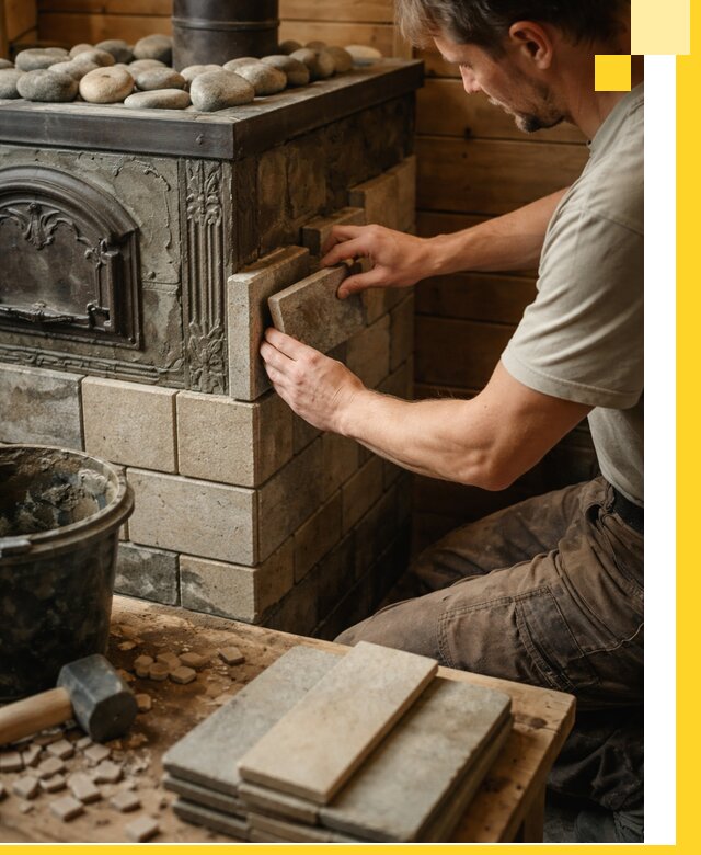 Облицовка банных печей в Лангепасе профессиональная отделка