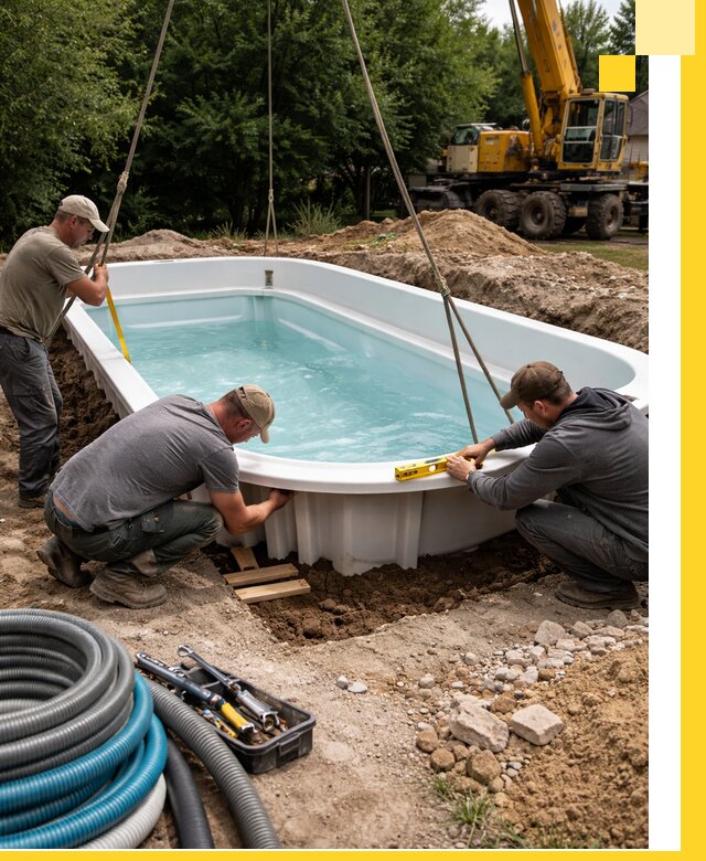 Установка и монтаж композитных бассейнов под ключ в Лангепасе