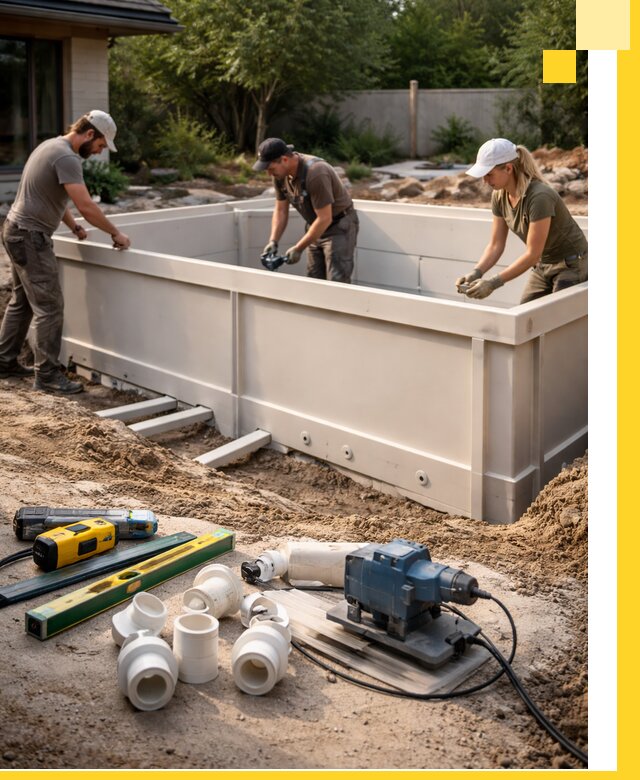 Установка полипропиленовых бассейнов под ключ в Лангепасе