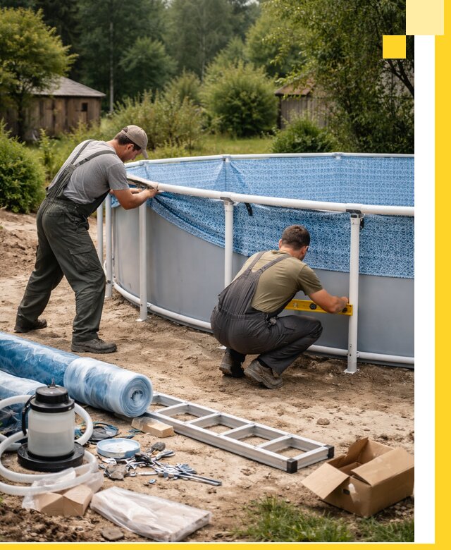 Установка и монтаж каркасных бассейнов в Лангепасе под ключ