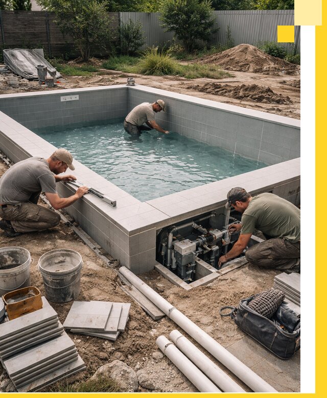 Строительство и монтаж бассейнов для дачи под ключ в Лангепасе