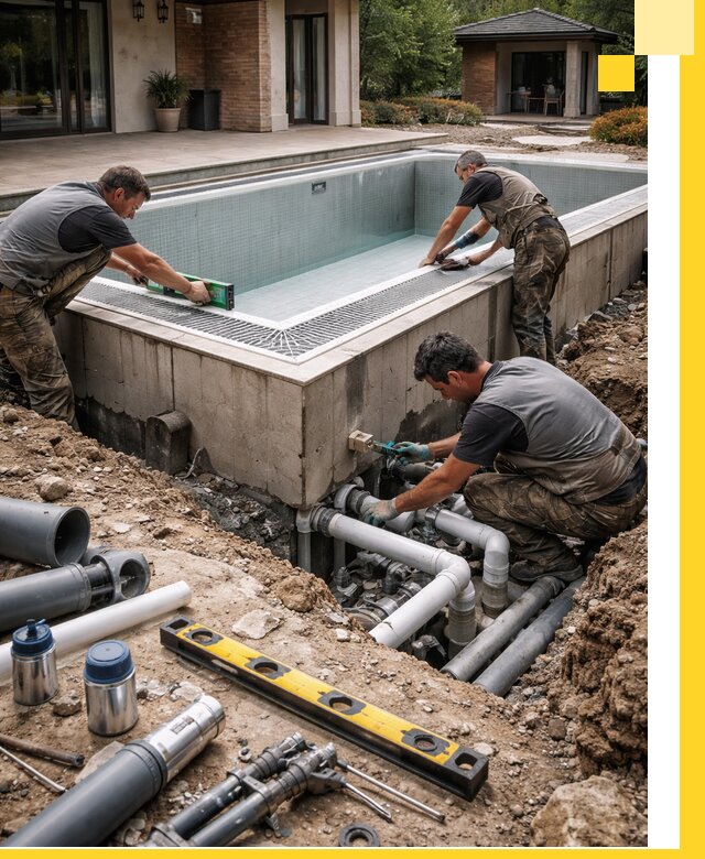 Строительство переливных бассейнов в Лангепасе под ключ