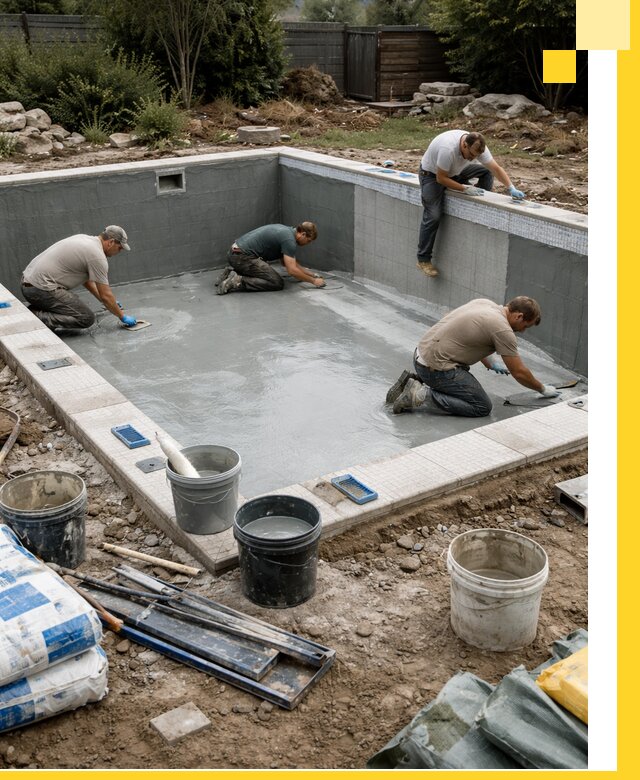 Изготовление и монтаж чаши бассейна под ключ в Лангепасе