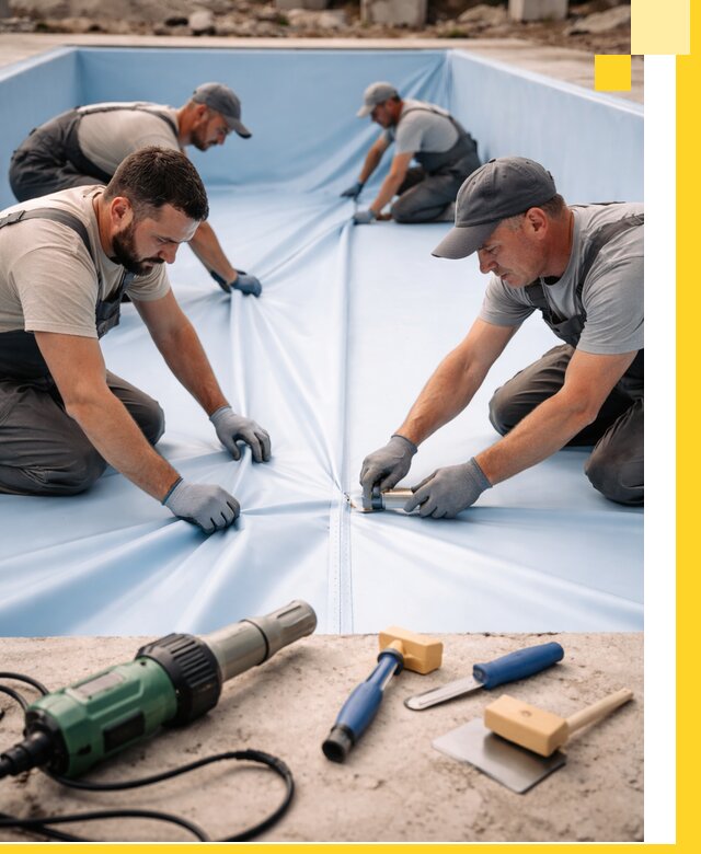 ПВХ пленка для бассейнов с монтажом и гарантией в Лангепасе