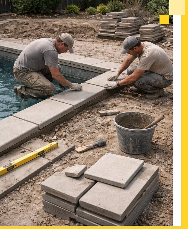 Установка и изготовление копингового камня для бассейнов в Лангепасе