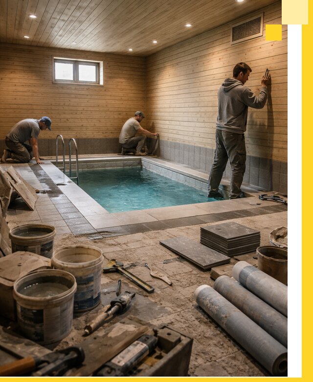 Строительство бани с бассейном и сауной под ключ в Лангепасе