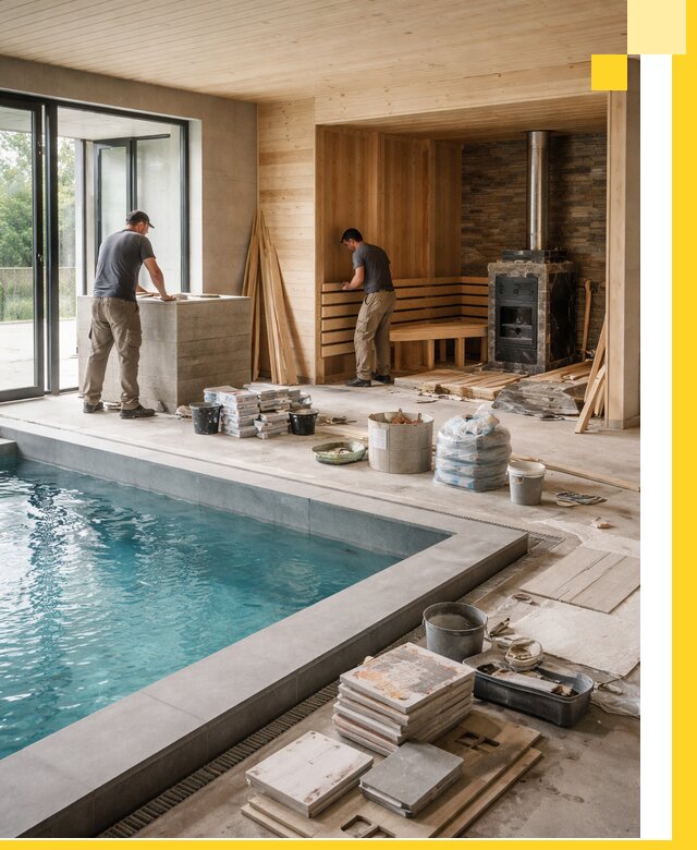 Проектирование и строительство бань с бассейном в Лангепасе