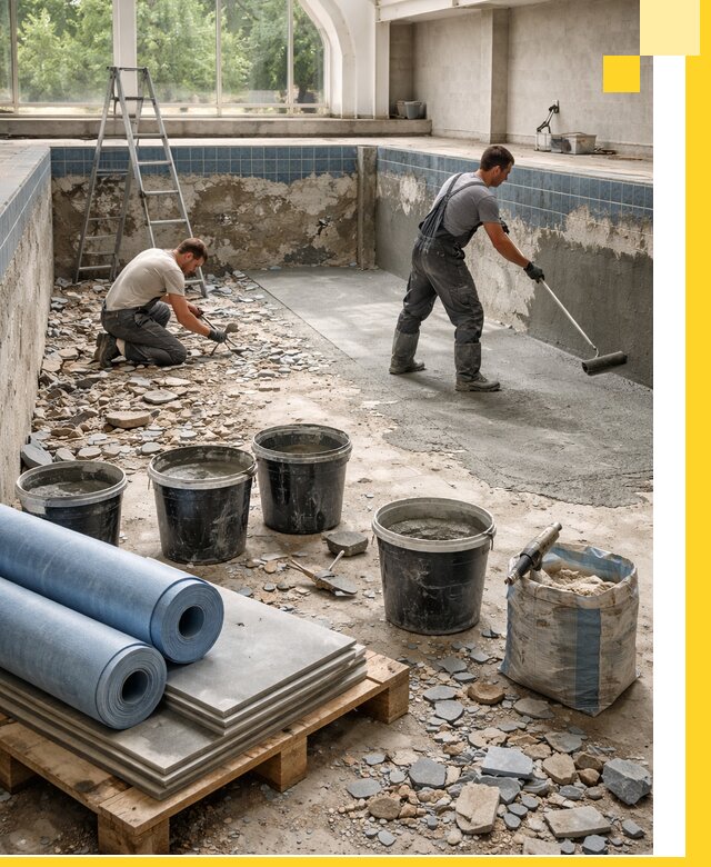 Реконструкция бассейнов в Лангепасе: ремонт, гидроизоляция