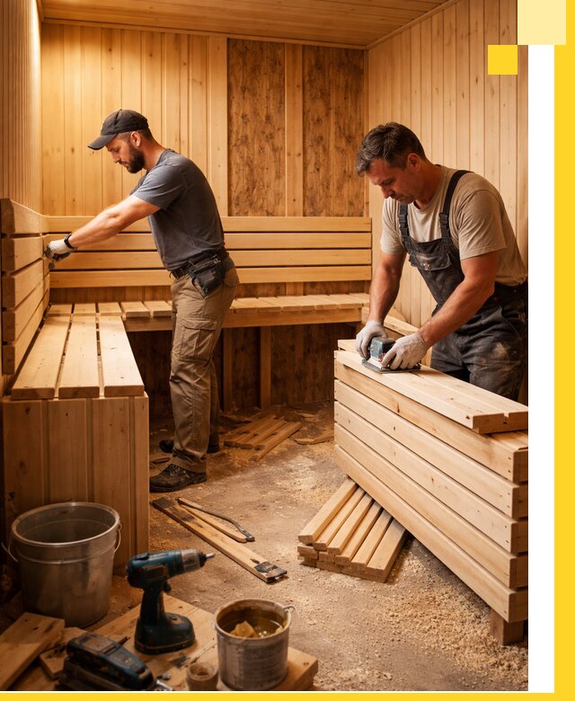 Профессиональный комплексный ремонт саун под ключ в Лангепасе