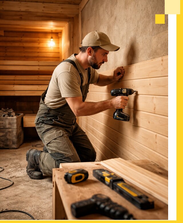 Профессиональная внутренняя отделка бани в Лангепасе под ключ