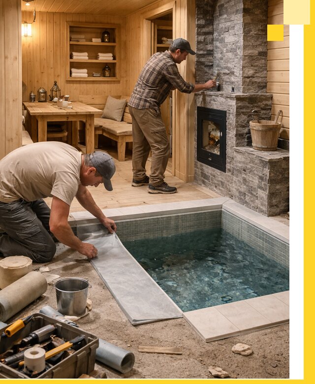 Строительство бань с комнатой отдыха под ключ в Лангепасе