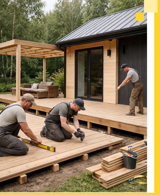 Строительство бань с террасой и бассейном под ключ в Лангепасе