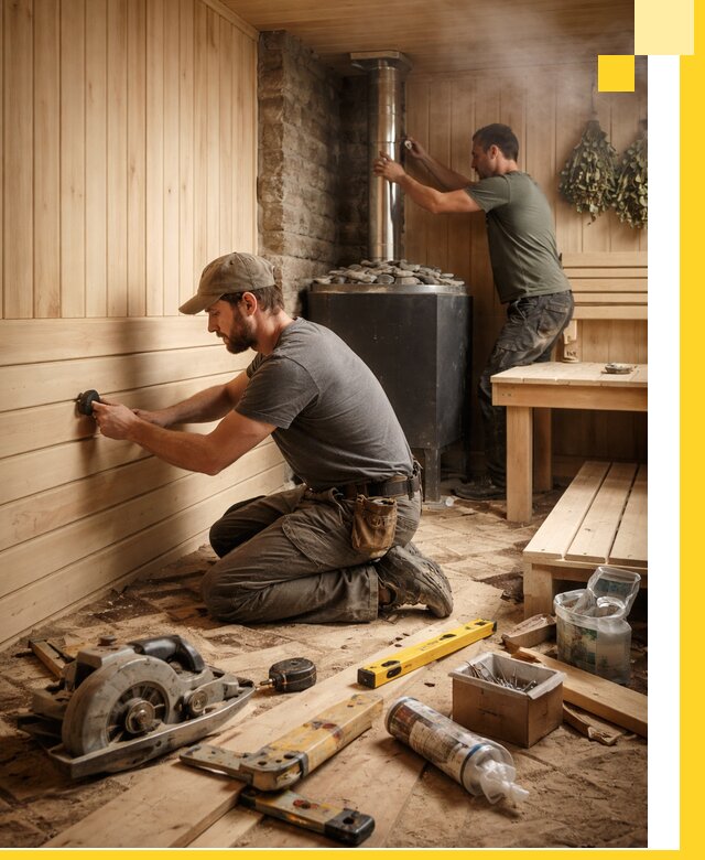 Полное строительство и оснащение парных под ключ в Лангепасе