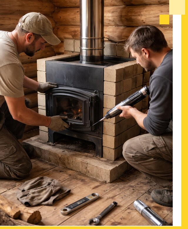 Монтаж и установка печи в бане под ключ с гарантией в Лангепасе