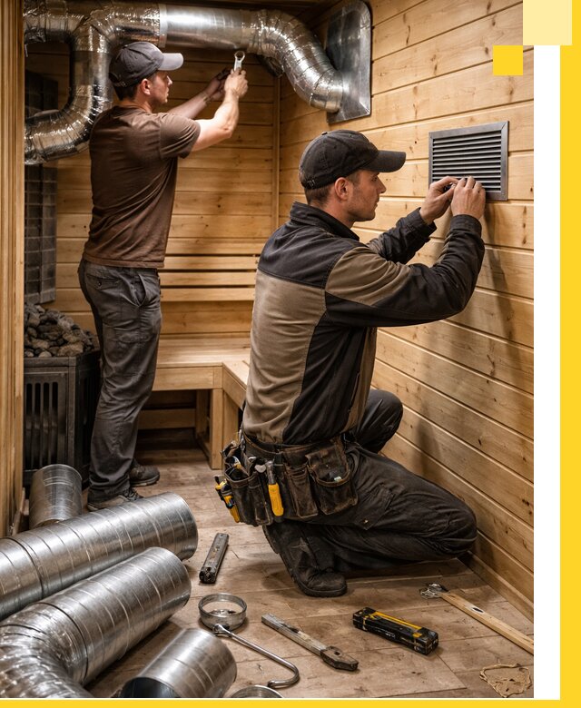 Проектирование и монтаж вентиляции бани в Лангепасе под ключ