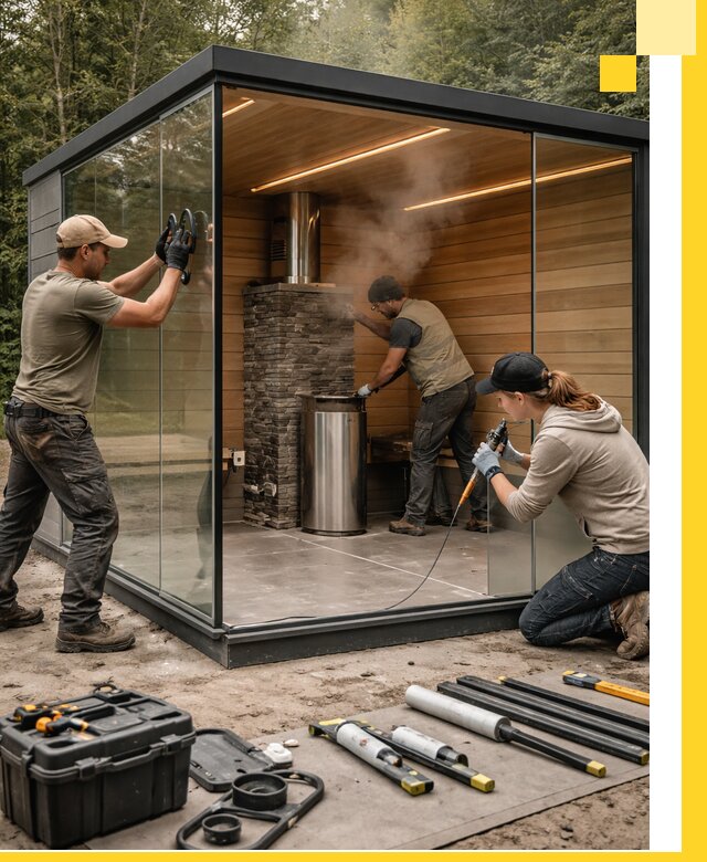 Проектирование и строительство стеклянных бань в Лангепасе