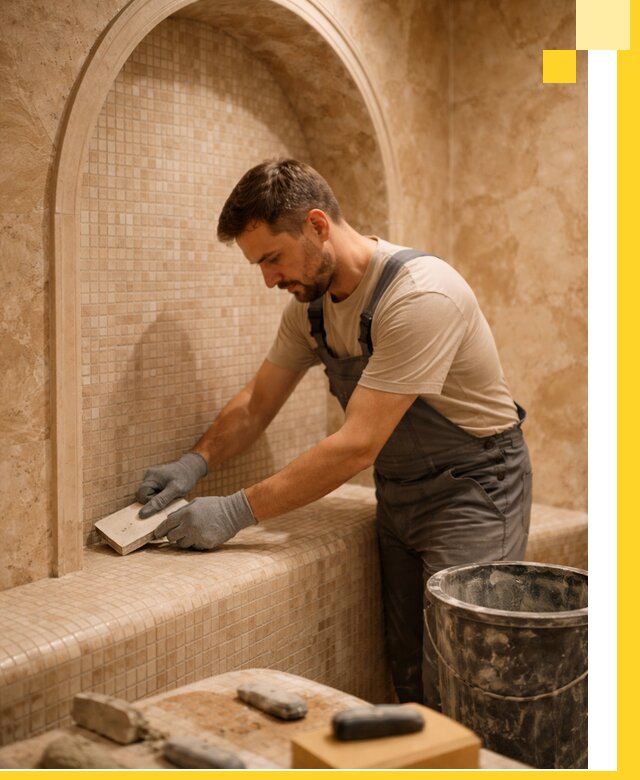 Профессиональная отделка хамамов с мозаикой под ключ в Лангепасе