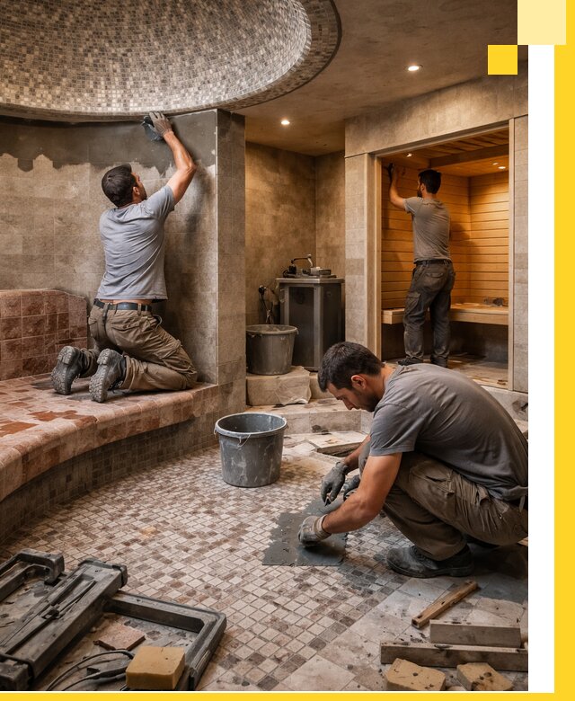 Проект и строительство хамама бани и сауны под ключ в Лангепасе