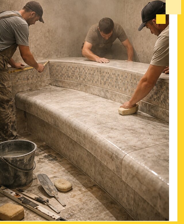 Изготовление и установка сидений для хамама в Лангепасе